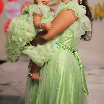 Picture of Pista Green Mom and daughter(1-2Y) long frocks