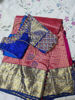 Picture of Navy blue Pattu saree with heavy maggam work