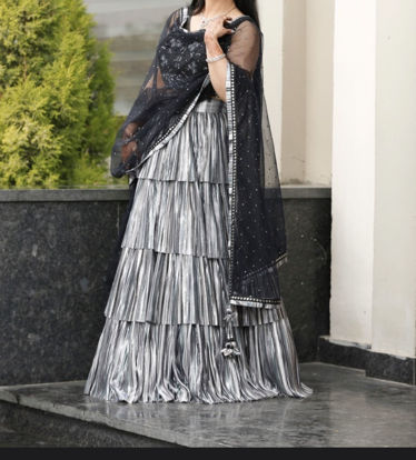 Picture of Black Blouse with Lehenga