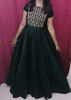 Picture of Black embroided Raw Silk Party Gown emblished with Stones and Chumkis