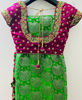 Picture of Green silk saree with maggam work design