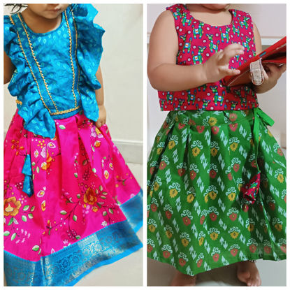 Kalamkari lehenga | Half saree designs, Fashionable saree blouse designs,  Lehnga designs