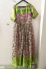 Picture of Baby pink soft silk with radium green combination long frock