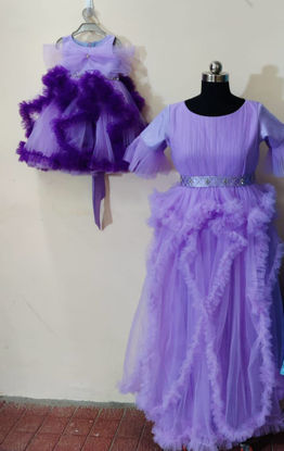 Picture of Mom and Daughter (1-1.5Y) party wear long frocks