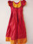 Picture of Marron with orange pure kancheepuram pattu frock For 6-8Y