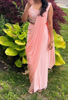 Picture of Light pink Indo western designer pre-pleated saree