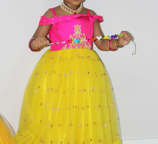 Picture of Yellow and Pink Frock For 2-4Y