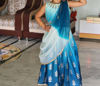 Picture of Lehenga Combo For 2-4Y Teal half saree model and Black floral lehenga