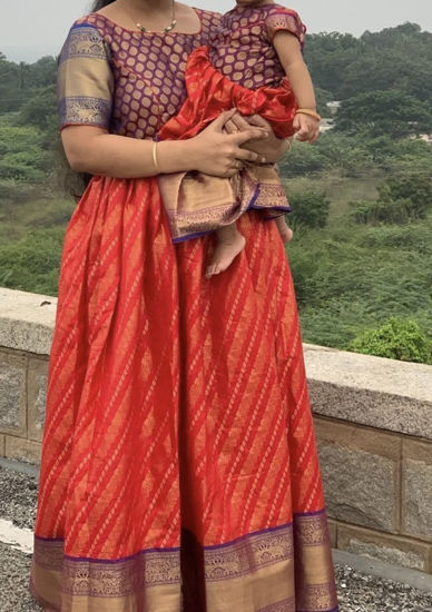 Picture of Mom and Daughter(1-2Y) Banaras long Frocks