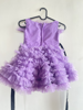 Picture of Little Muffet Purple Ruffled Dress With Attached Bowy Belt For 4-5Y