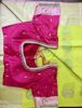 Picture of Neon with pink blouse pattu saree