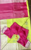 Picture of Neon with pink blouse pattu saree