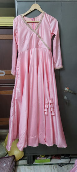Picture of Pure Silk Long Frock with work