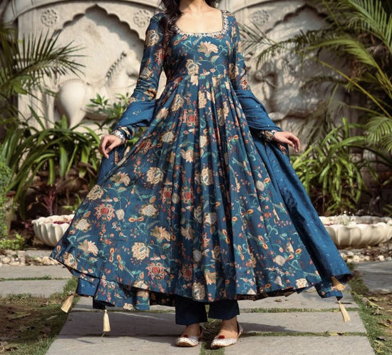 Picture of Peacock blue anarkali