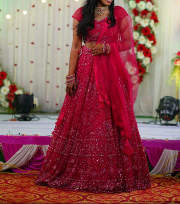 Picture of Heavy mirror work bridal lehenga