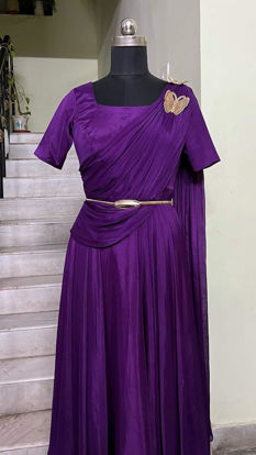 Picture of Purple dress with butterfly clip and belt