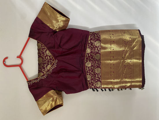 Picture of Deep maroon Kanjeevaram pattu saree