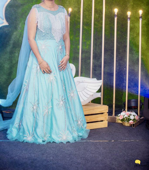 Picture of IPL26 Sky blue custom made long gown
