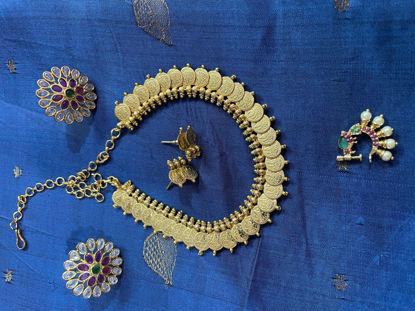 Picture of Combo of kasumala and earrings with nose pin