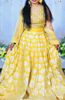 Picture of Mustard yellow Crop top lehenga with duppata