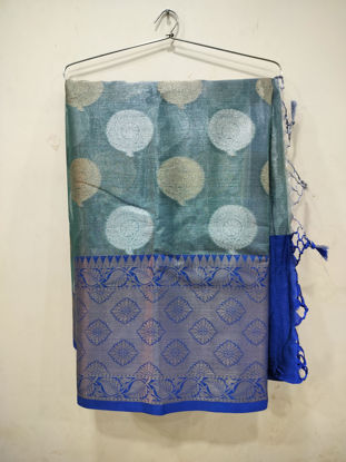 Picture of Banarasi tissue silk saree with unstitched blouse