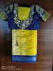 Picture of Yellow fancy saree with embroidered Blouse