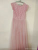 Picture of Peach colored self thread embroidered long net Princess frock