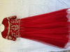 Picture of YAHVI STUDIO Deep red full length reception dress