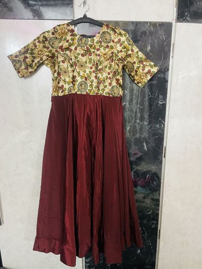 Picture of Marron Tussar Kalamkari Frock