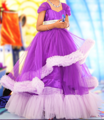 Picture of Layered Designer Gown with ruffles For 4-6Y