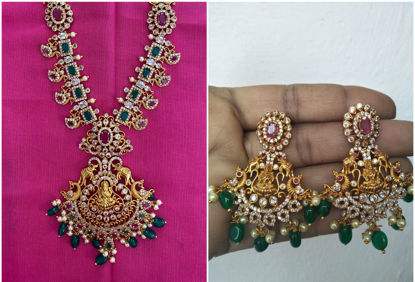 Picture of Short Haram with CZ finish and earrings