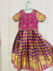 Picture of IPL20 Multicolored Pattu langa & maggam work Blouse For 4-6y