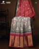 Picture of Grey and pink ikkat pattu saree