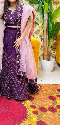 Picture of IPL19 Wine colour Lehenga