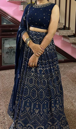 Picture of Georgette Blue Lehenga