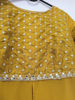 Picture of Mustard Raw silk front slit kurti with gold lehenga (Mehendi attire )- 2 piece set