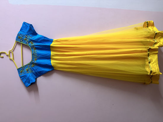 Picture of New handwork yellow and blue anarkali