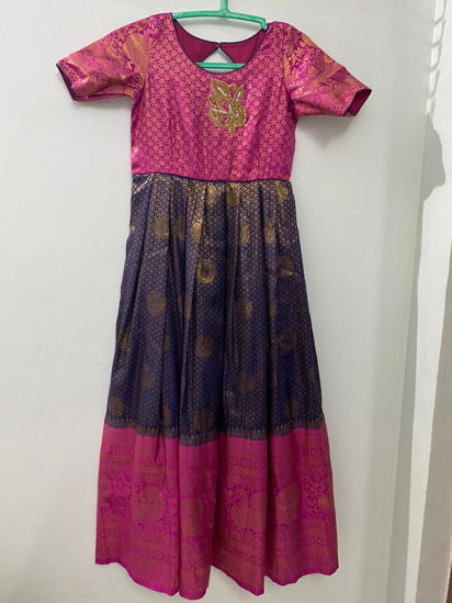 Picture of Semi Pattu Long Frock For 7-9Y