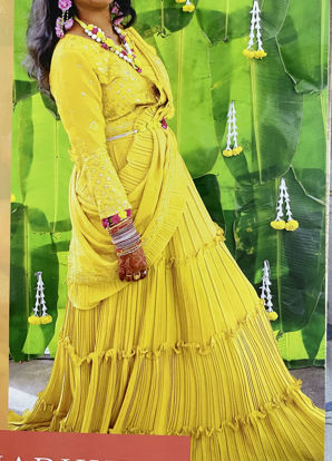 Picture of Haldi ready Yellow lehenga set