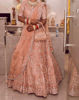 Picture of Designer Peach Coral Bridal Lehenga with Heavy embroided Super Net dupatta