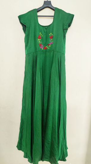 Picture of Long Frock with embroidery yoke