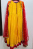 Picture of Yellow chinnon anarkali dress