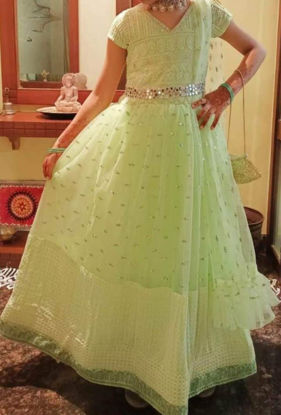 Picture of Pista Green Designer Gown for 10Y