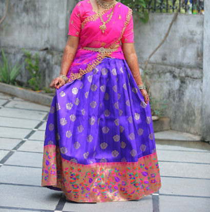 Picture of Kanjiveram Silk Zari Lehenga Set