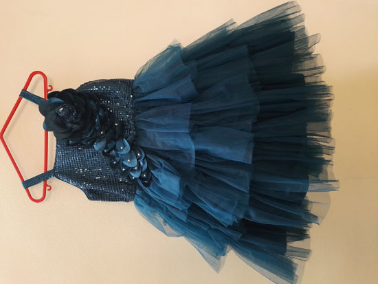 Picture of Blue layered frock with sequins For 4-6Y