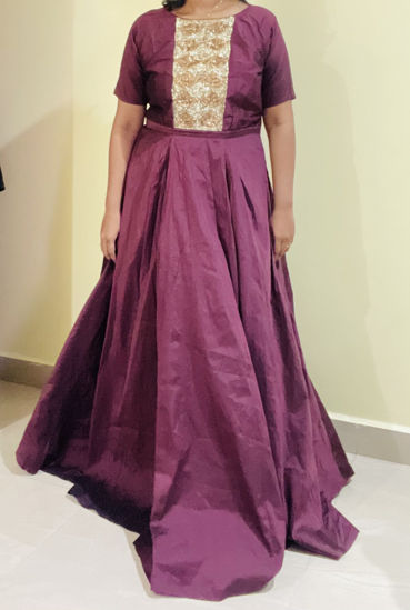 Picture of Wine colour long dress