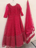 Picture of Wine Pink colour full flared long length Bridal Dress with dupatta