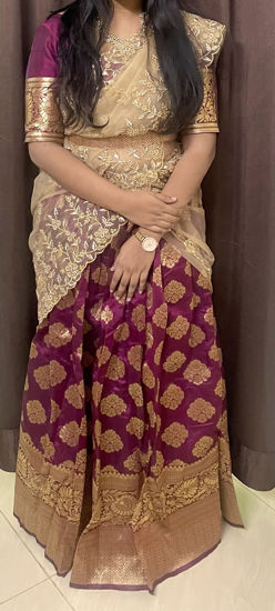 Picture of Purple lehenga with duppata and belt