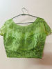 Picture of Green crop top skirt with heavy work dupatta