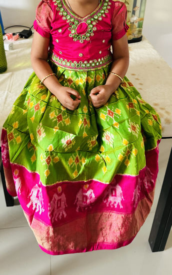Picture of Pochampally Ikkat Langa and Blouse For 1-2Y